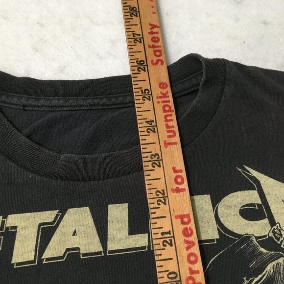 #L Vintage Metallica My Apocalypse 100% Cotton Men's Black T-Shirt Double Stitch - Picture 7 of 10